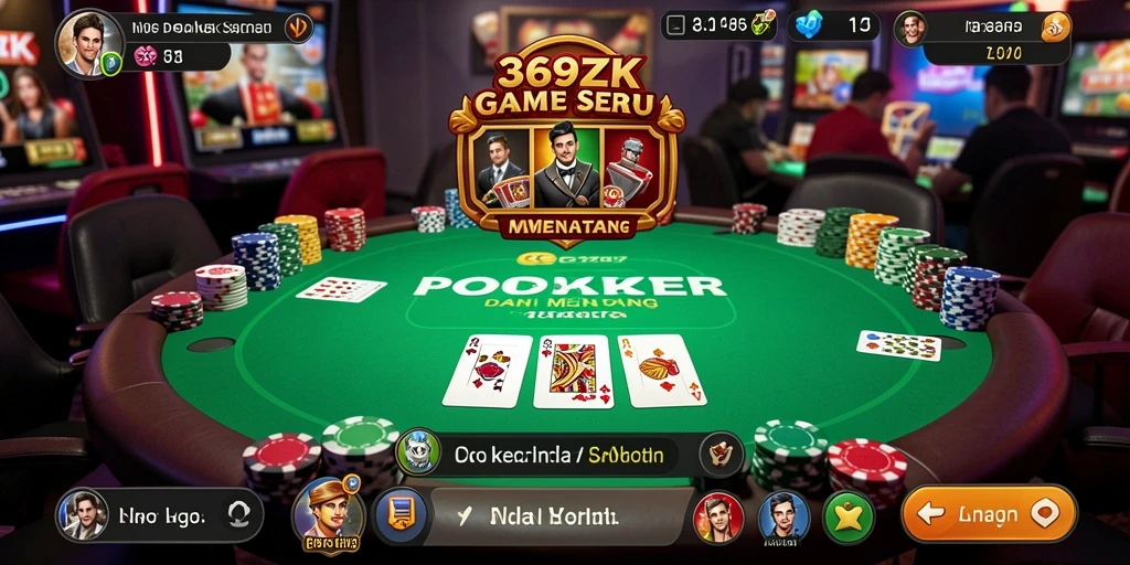 Screenshot menarik dari gameplay seru poker di 369ZK.