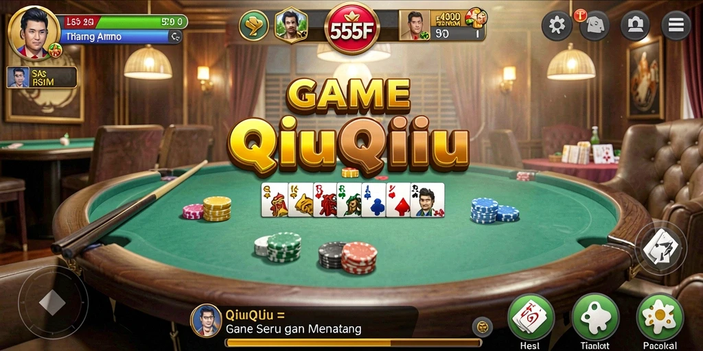 Screenshot gameplay QiuQiu menampilkan strategi menarik dalam 555F.