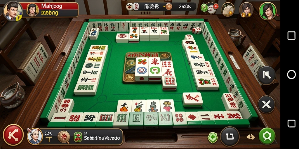 Screenshot gameplay 5ZK yang menampilkan aksi mencocokkan ubin Mahjong.