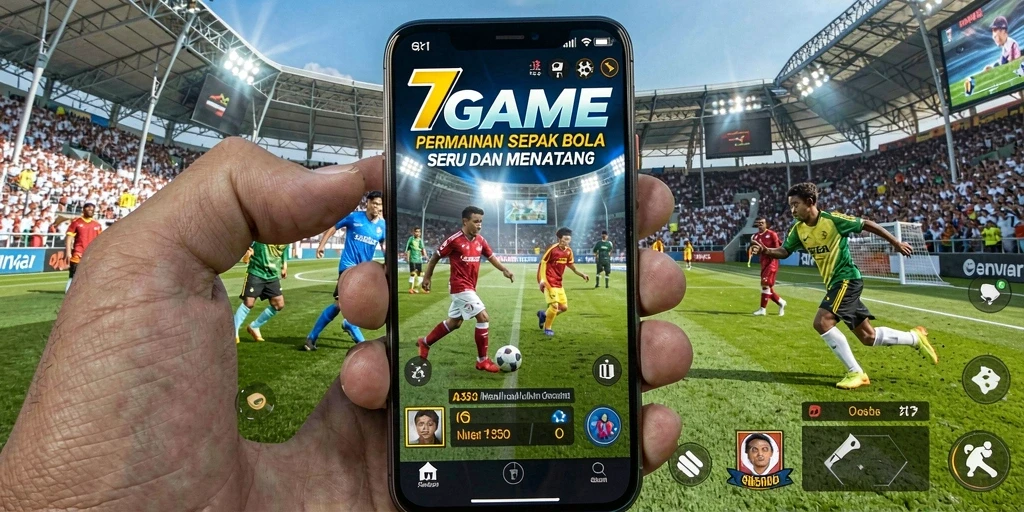 Gameplay seru dalam 7GAME dengan pengalaman sepak bola nyata.