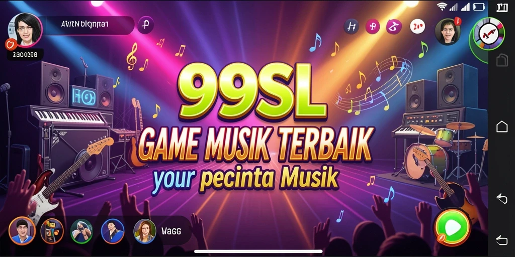 Screenshot utama 99SL menampilkan gameplay musik yang seru.