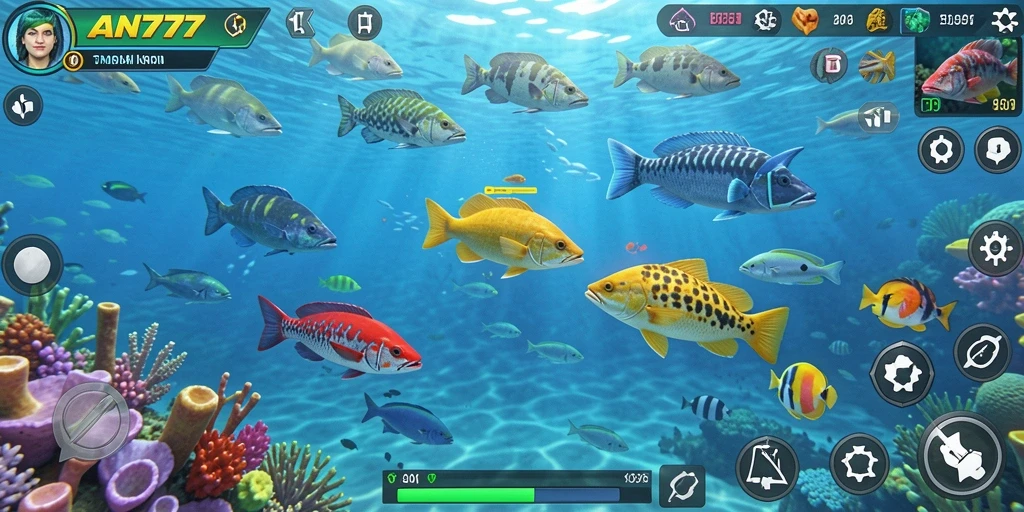 Gameplay AN777 menampilkan aksi menembak ikan yang menyenangkan.