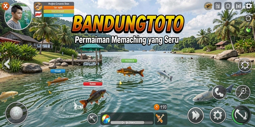 Tampilan gameplay BANDUNGTOTO yang menakjubkan dengan aktivitas memancing nyata.