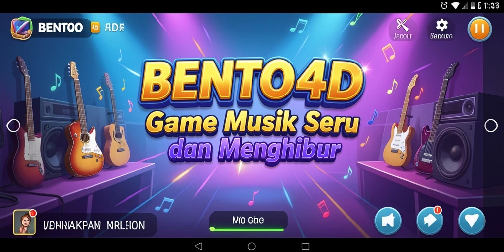 Tangkapan layar gameplay BENTO4D yang menampilkan aksi seru permainan musik.