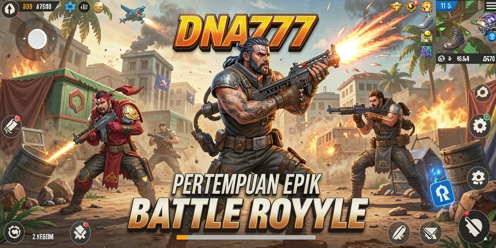Tampilan epik dari gameplay Battle Royale dalam DNA777.
