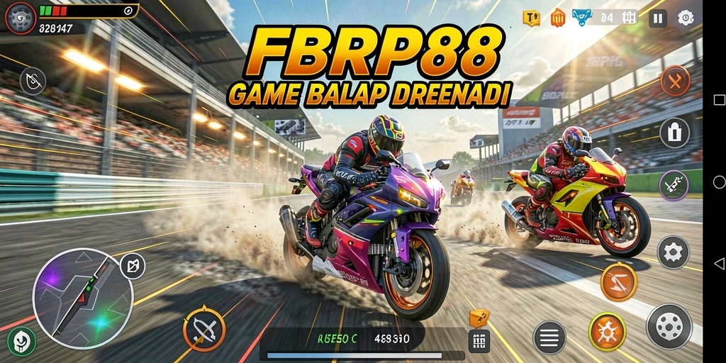 Gameplay FBRP88 yang mendebarkan saat balap motor.