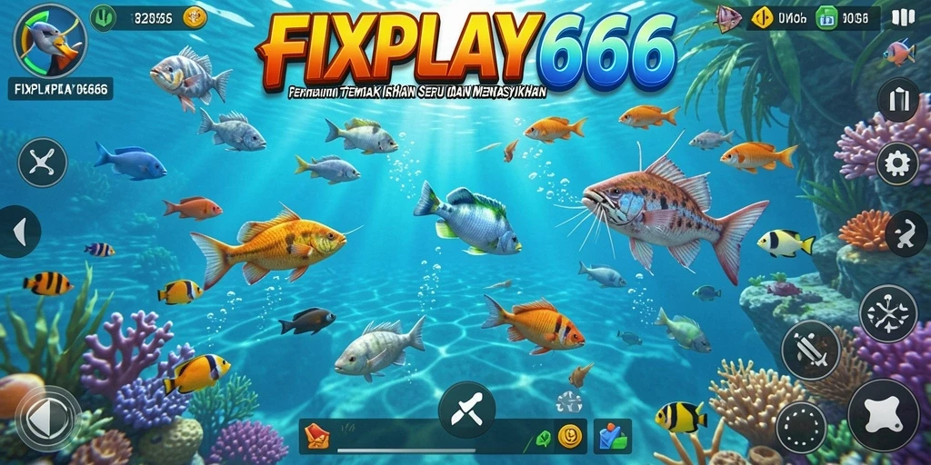 Tampilan screenshot FIXPLAY666 menunjukkan aksi seru menangkap ikan.