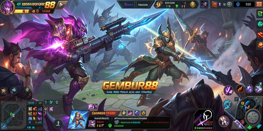 Screenshot gameplay GEMBUR88 yang menunjukkan aksi seru di medan perang.
