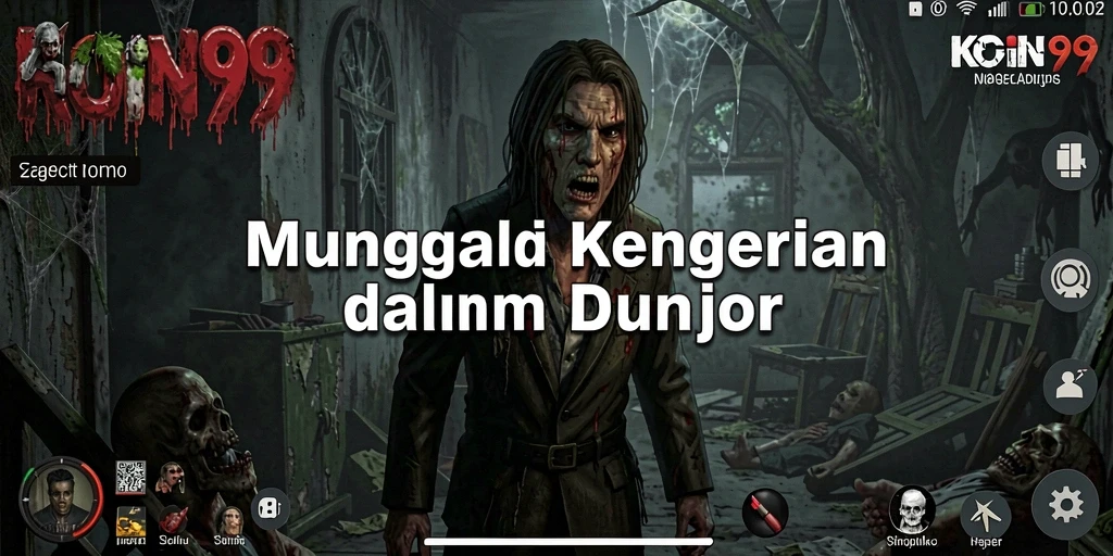 Screenshot gameplay KOIN99 yang menampilkan suasana mencekam di lokasi angker.