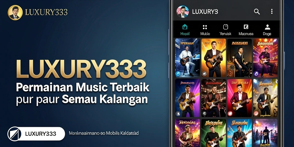 Screenshot utama LUXURY333 menunjukkan gameplay musik yang seru.