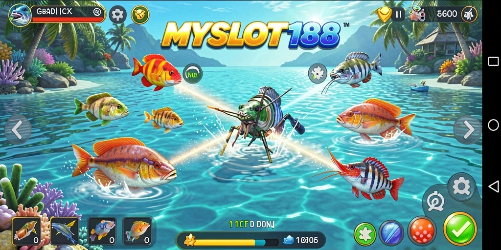 Gameplay seru MYSLOT188 dengan aksi tembak ikan yang seru dan menantang.