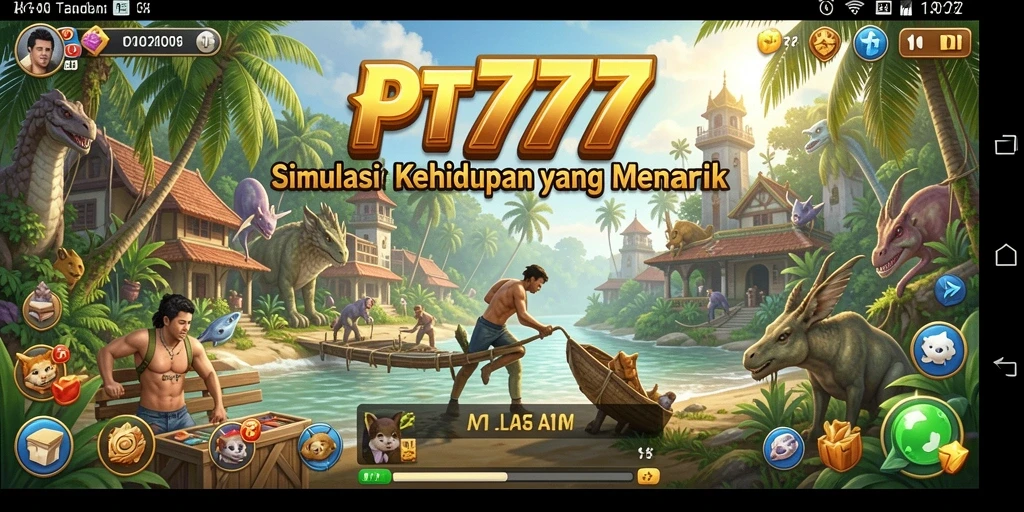 Tangkapan layar gameplay PT777 menampilkan interaksi karakter dan lingkungan yang kaya.