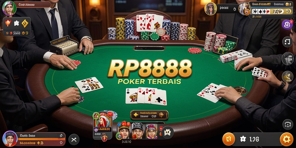 Tampilan gameplay Poker yang menarik dan kompetitif di RP888.