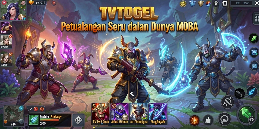 Screenshot gameplay TVTOGEL yang menampilkan pertarungan seru MOBA.