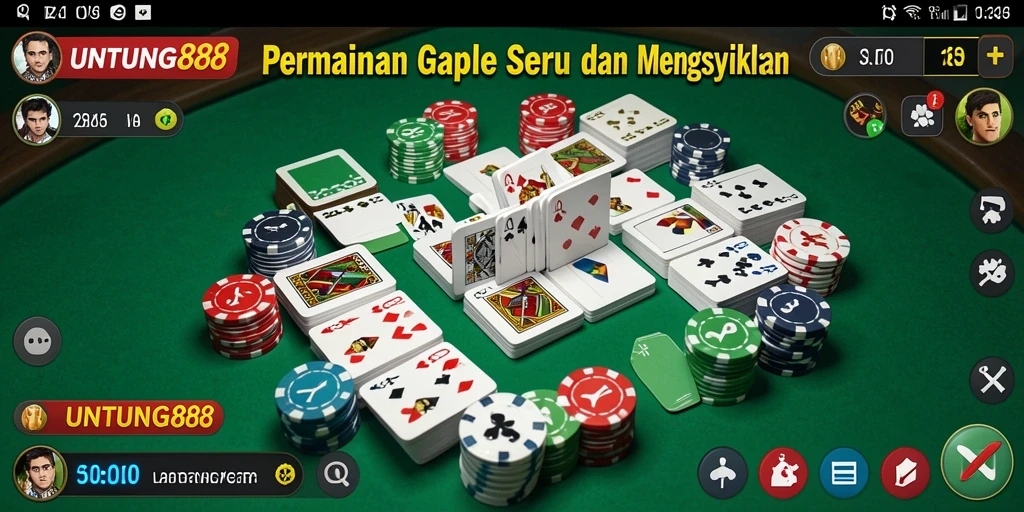 Screenshot UNTUNG88 menunjukkan keseruan bermain Gaple secara online.